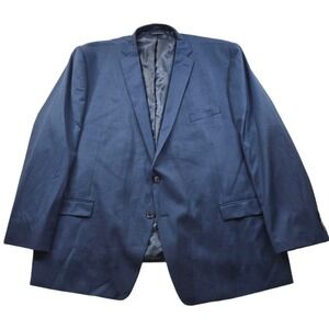 Michael Strahan Blazer Mens 58L 58 Big Tall Blue Wool Blend Sport Coat Jacket